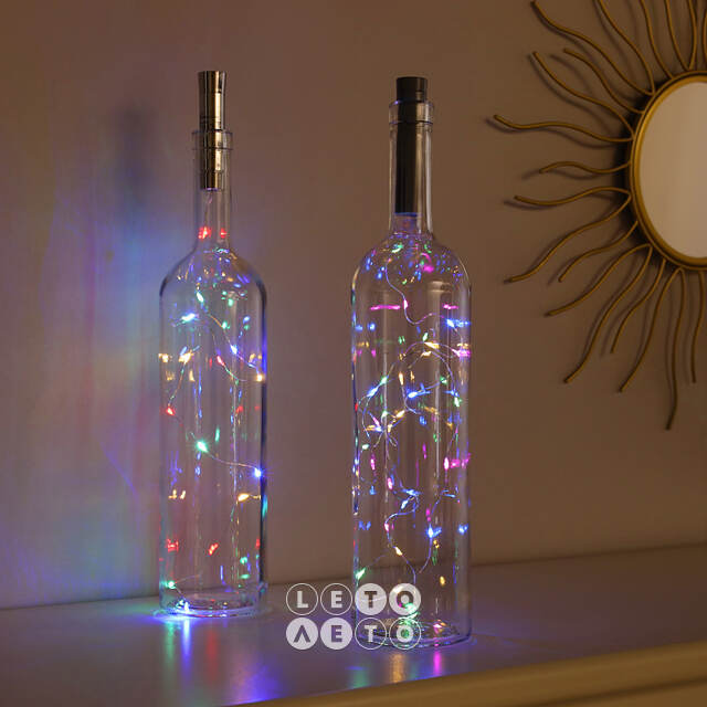 Гирлянда-пробка для бутылки Роса Мульти 30 LED ламп, на батарейках, IP20 Koopman