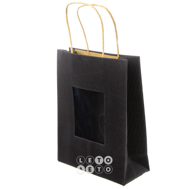 Крафтовый пакет Simple 23*18 см черный Due Esse Christmas