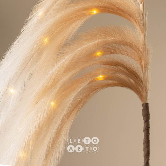 Светящаяся ветка с перьями Monike White 130 см, теплые белые LED лампы, таймер, на батарейках Koopman