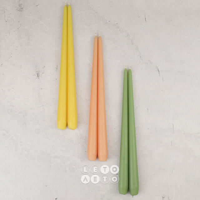 Высокие свечи 30 см Андреа Velvet желтые, 5 шт Candleslight
