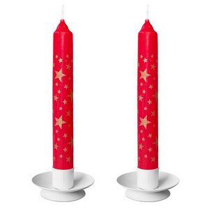 Новогодние свечи Christmas Dinner - Звезды 21 см красные, 4 шт