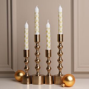 Новогодние свечи Christmas Dinner - Игрушки 21 см белые, 4 шт Омский Свечной фото 3