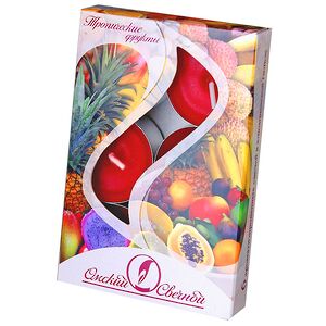 Ароматические свечи Тропические фрукты, 4 см, 6 шт