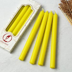 Столовые свечи 24.5 см, 4 шт, желтые