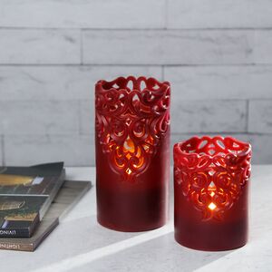 Восковая LED свеча на батарейках Клара бордовая