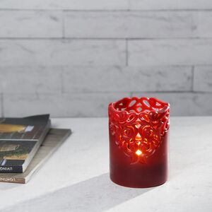 Восковая LED свеча на батарейках Клара 10*8 см бордовая