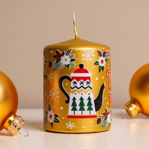 Новогодняя свеча Golden Fairytale 8 см Омский Свечной фото 5