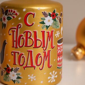Новогодняя свеча Golden Fairytale 8 см Омский Свечной фото 6