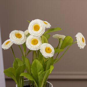 Искусственный цветок в горшке Bellis 30 см белый Boltze фото 3