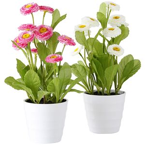 Искусственный цветок в горшке Bellis 30 см белый Boltze фото 6