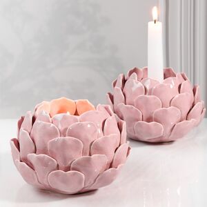 Керамический подсвечник Артишок - Carciofo 9 см нежно-розовый