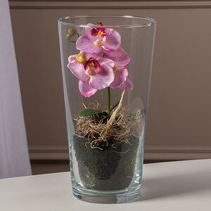 Искусственный цветок в кашпо Орхидея Royal Rosea 30 см