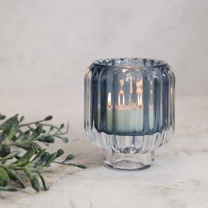 Стеклянный подсвечник Portugallo 8 см синий, двусторонний EDG фото 7