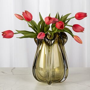 Стеклянная ваза Ferguson 21 см оливковая EDG фото 2