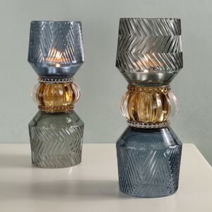 Стеклянный подсвечник Monacelle 20 см, двусторонний EDG (ЭДГ) фото 1