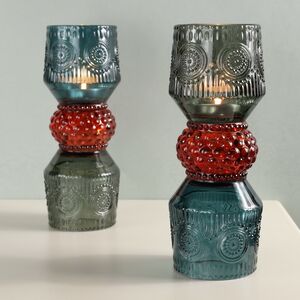 Стеклянный подсвечник Roncella 20 см, двусторонний