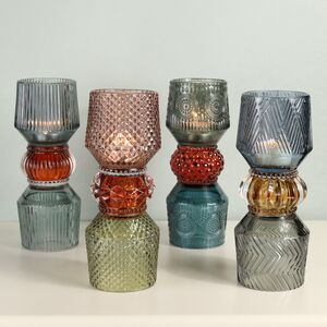 Стеклянный подсвечник Roncella 20 см, двусторонний EDG фото 2