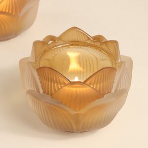 Стеклянный подсвечник Felicita Beige 11 см EDG фото 2