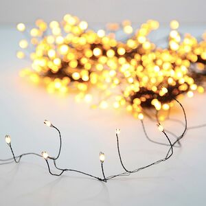 Светодиодная гирлянда Роса Luca Snake 10 м, 400 экстра теплых белых LED ламп, черная проволока, IP44
