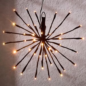 Светодиодное украшение Фейерверк 30 см чёрное, 42 экстра теплых белых LED ламп, IP44 Edelman (Эдельман) фото 1