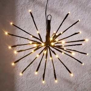 Светодиодное украшение Фейерверк 30 см чёрное, 42 теплых белых LED ламп, IP44