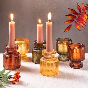 Набор стеклянных подсвечников Autumn Glance 8 см, 3 шт, двусторонние