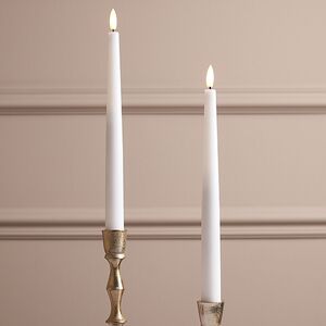 Столовые светодиодные свечи с имитацией пламени Athena 29 см белые, 2 шт, на батарейках