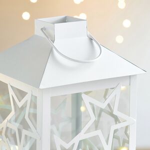 Декоративный подсвечник-фонарь Звездопад 28 см белый Edelman (Эдельман) фото 2