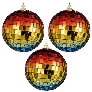 Набор елочных украшений Зеркальный Диско-шар Rainbow Blue 8 см, 3 шт Winter Deco фото 11