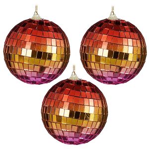 Набор елочных украшений Зеркальный Диско-шар Rainbow Pink 8 см, 3 шт Winter Deco фото 13