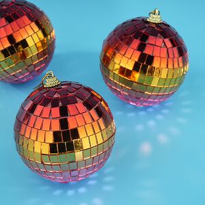 Набор елочных украшений Зеркальный Диско-шар Rainbow Pink 8 см, 3 шт Winter Deco фото 4