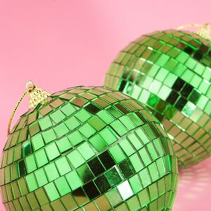 Набор елочных украшений Зеркальный Диско-шар Green 10 см, 2 шт Winter Deco фото 2