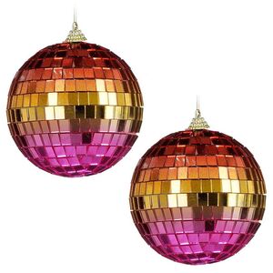 Набор елочных украшений Зеркальный Диско-шар Rainbow Pink 10 см, 2 шт Winter Deco фото 14