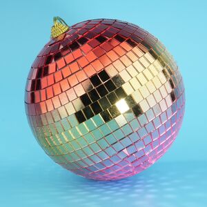 Зеркальный Диско-шар Rainbow Pink 15 см