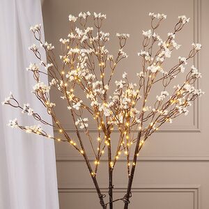 Набор светящихся веток Arbre a Fleurs 100 см белые, 45 теплых белых LED ламп, 3 шт, IP44 Edelman фото 2