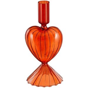 Стеклянный подсвечник Сердце - Orange Flame 20 см Edelman (Эдельман) фото 4