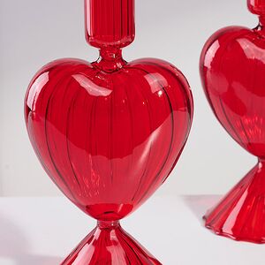 Стеклянный подсвечник Сердце - Red Flame 20 см Edelman (Эдельман) фото 2
