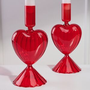 Стеклянный подсвечник Сердце - Red Flame 20 см Edelman (Эдельман) фото 3