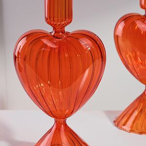 Стеклянный подсвечник Сердце - Orange Flame 20 см Edelman (Эдельман) фото 2