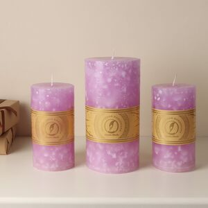 Декоративная свеча Ливорно Marble сиреневая