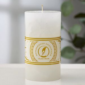 Декоративная свеча Ливорно Marble 150*80 мм белая