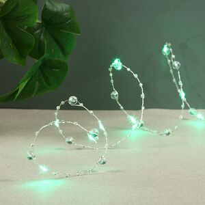 Светодиодная гирлянда на батарейках Льдинки, 2 м, 20 зеленых LED ламп, серебряная проволока, контроллер, IP20 Serpantin фото 2