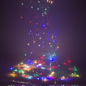 Гирлянда на елку 180-210 см Лучи Росы, 8 нитей, 160 разноцветных MINILED ламп, серебряная проволока, IP20 Serpantin фото 2