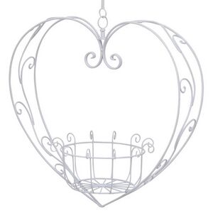 Подвесное кашпо-корзина Blancarde Cuore 39*39 см белое, металл Boltze фото 3