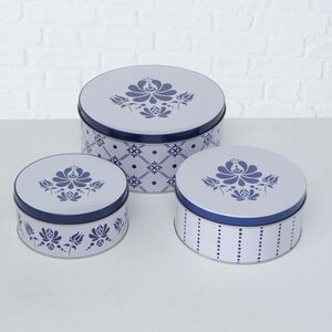 Набор металлических банок для хранения Royal Delft 14-20 см, 3 шт Boltze фото 2