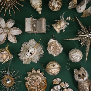 Искусственный цветок Контесса Донати 20 см бежевый, клипса Winter Deco фото 4