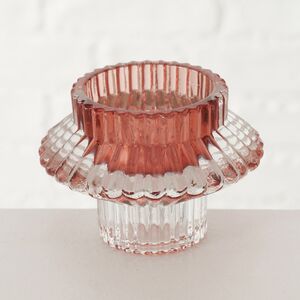 Стеклянный подсвечник Prezioso Rosato 6 см, двусторонний