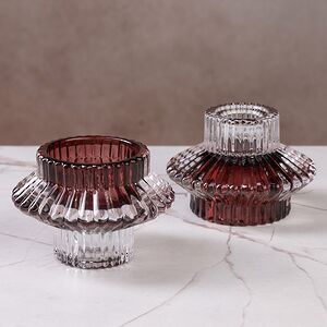 Стеклянный подсвечник Prezioso Marsala 6 см, двусторонний Boltze (Больтце) фото 4