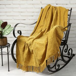 Жаккардовый плед Cozy Moments 150*130 см, охровый Edelman фото 2
