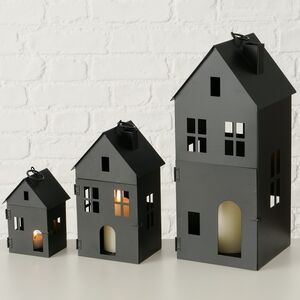Набор подсвечников-домиков Valence 13-35 см черный, 3 шт